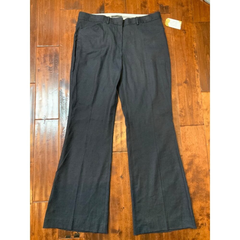 Elie Tahari Black Wide Leg Linen Pants, Size 14 (US)  18 (UK)